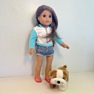 American Girl Doll - Joss Kendrick Doll - Girl of the Year 2020 & pet bulldog
